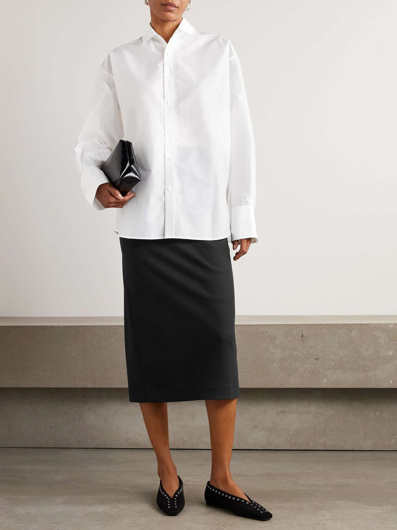 Carven Pearl-embellished taffeta shirt White outlook