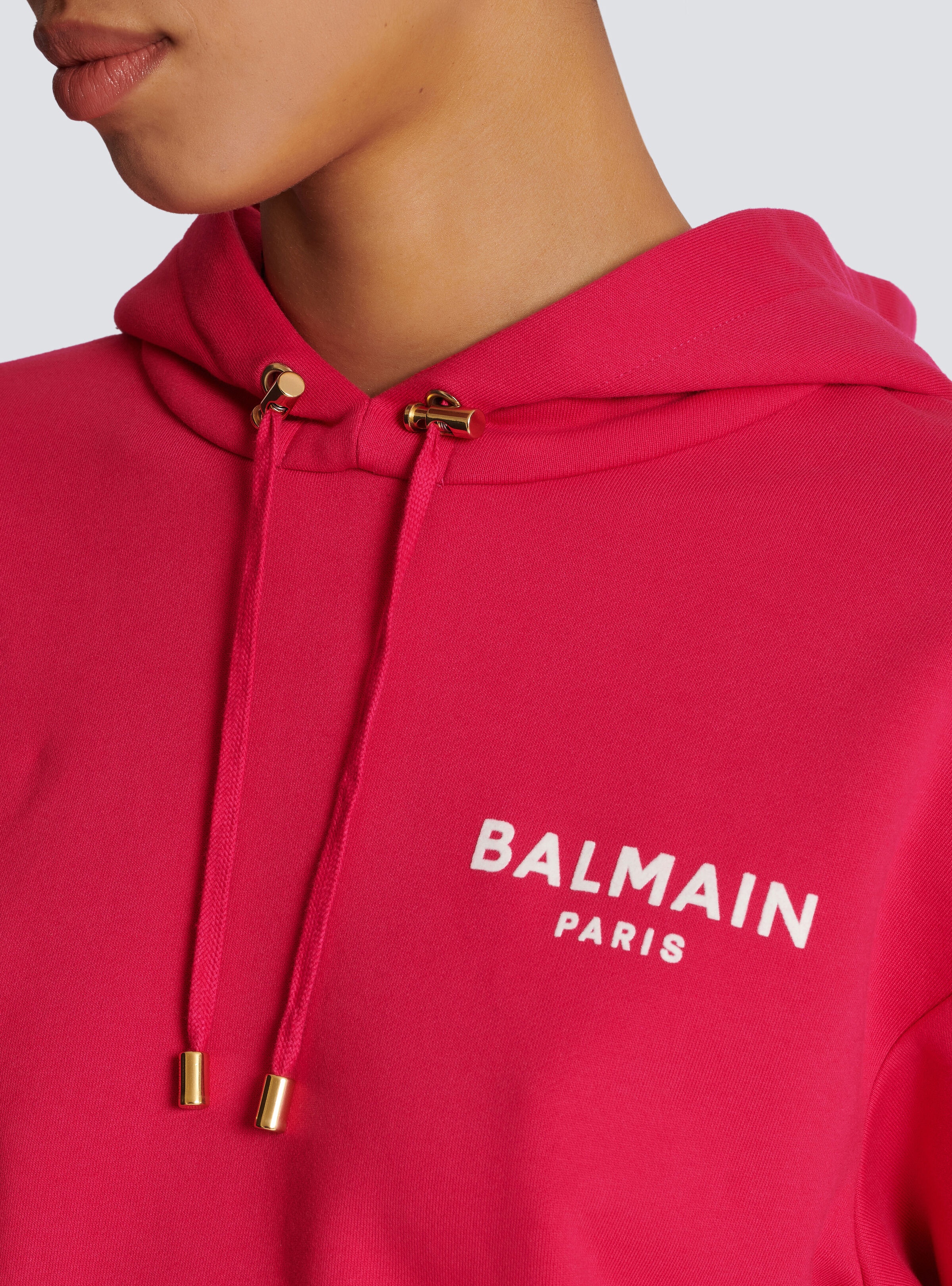 Flocked Balmain Paris hoodie - 8