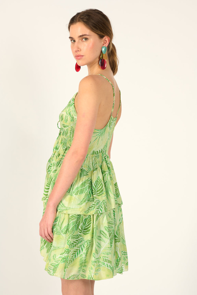 Mini Dress Maja - Green Calathea 4
