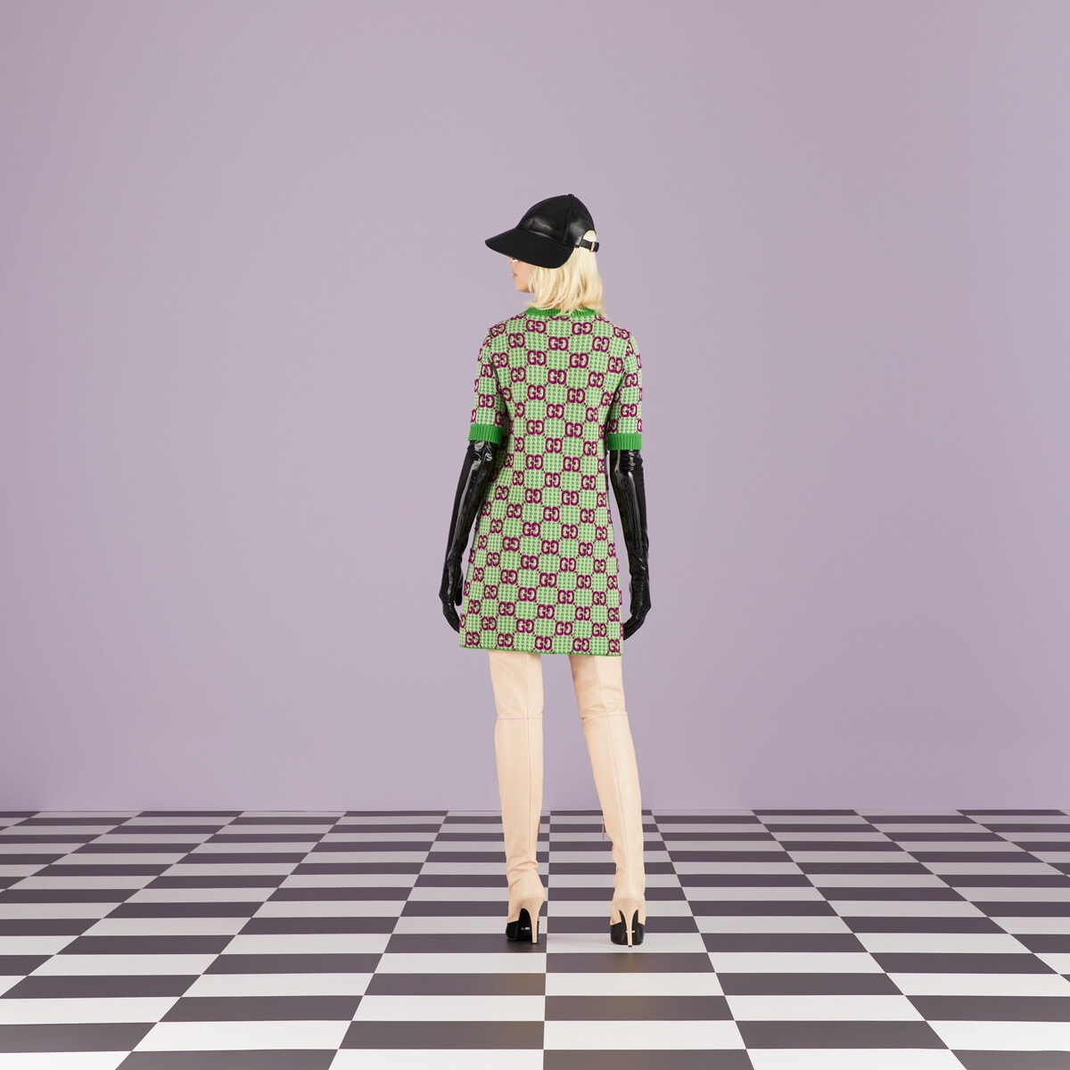 GG wool houndstooth dress - 3