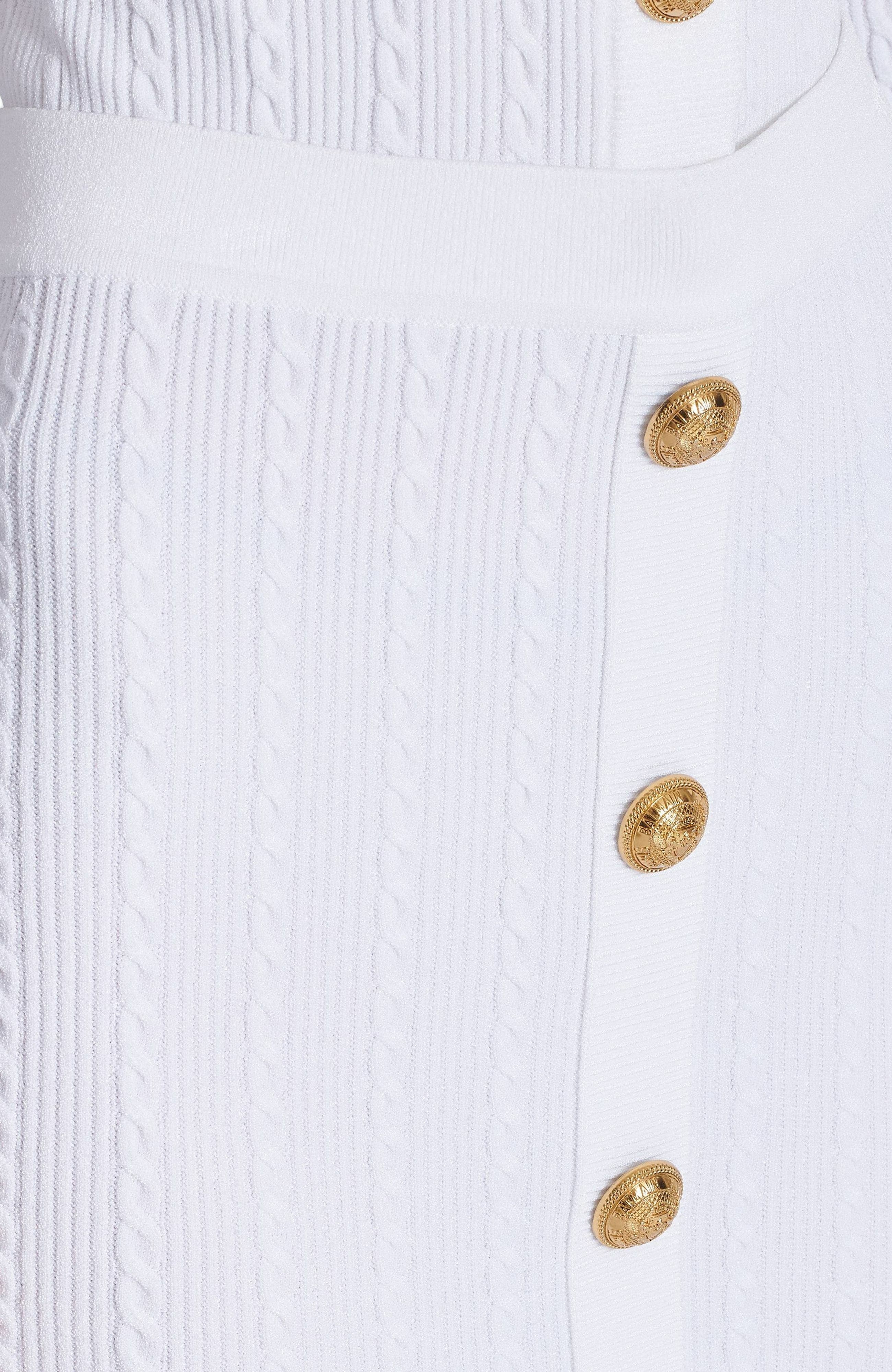 Balmain Cable-knit midi skirt in White at Nordstrom - 6
