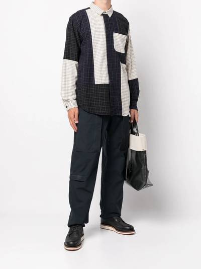 Engineered Garments Combo colour-block cotton shirt outlook