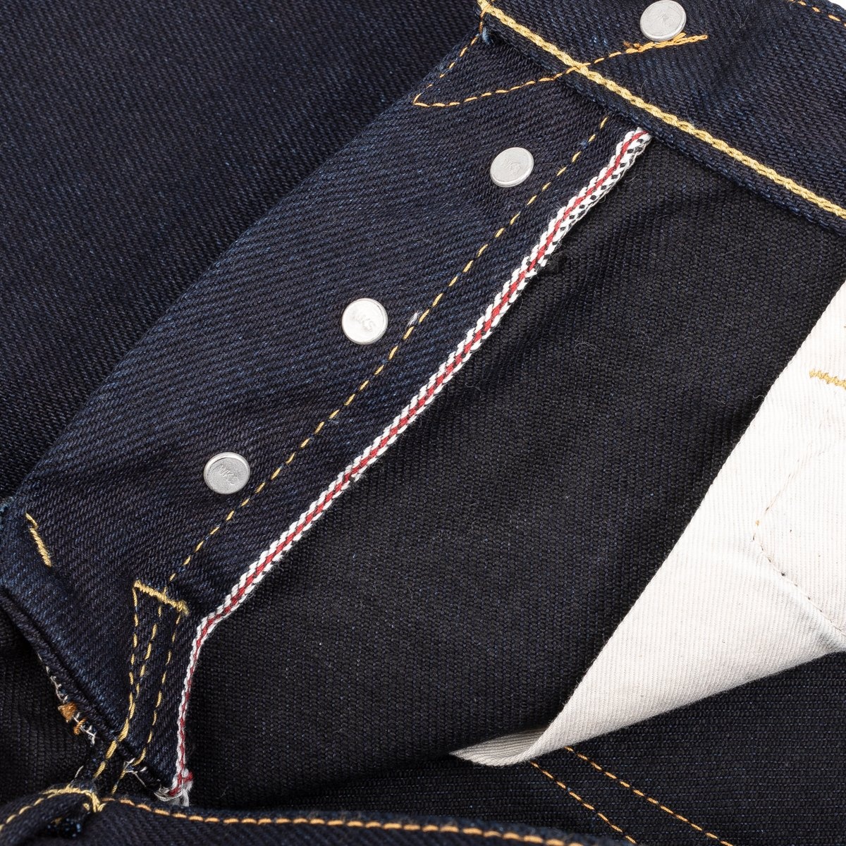 IH-666S-21ib 21oz Selvedge Denim Slim Straight Cut Jeans - Indigo/Black - 11