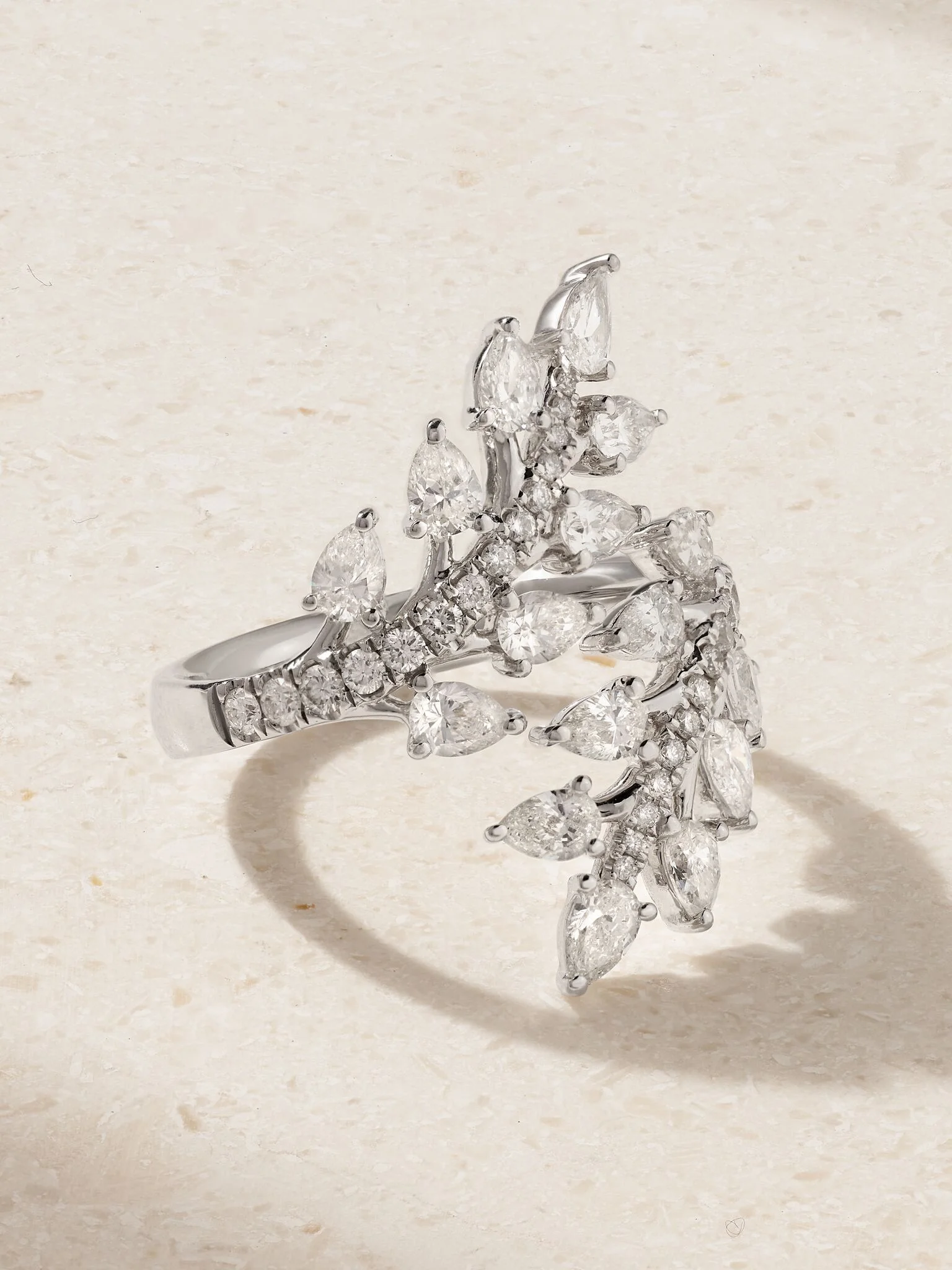 Jasmine 18-karat gold diamond ring Silver - 1