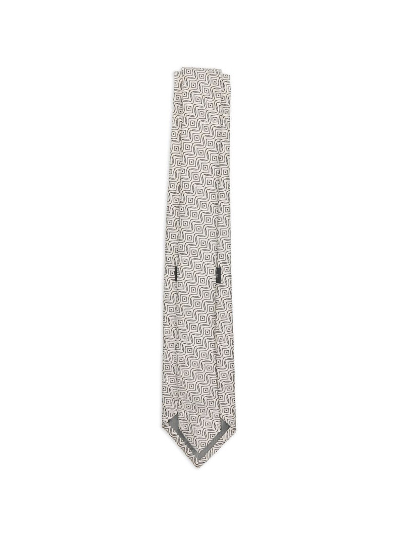 EMPORIO ARMANI geometric pattern silk tie outlook
