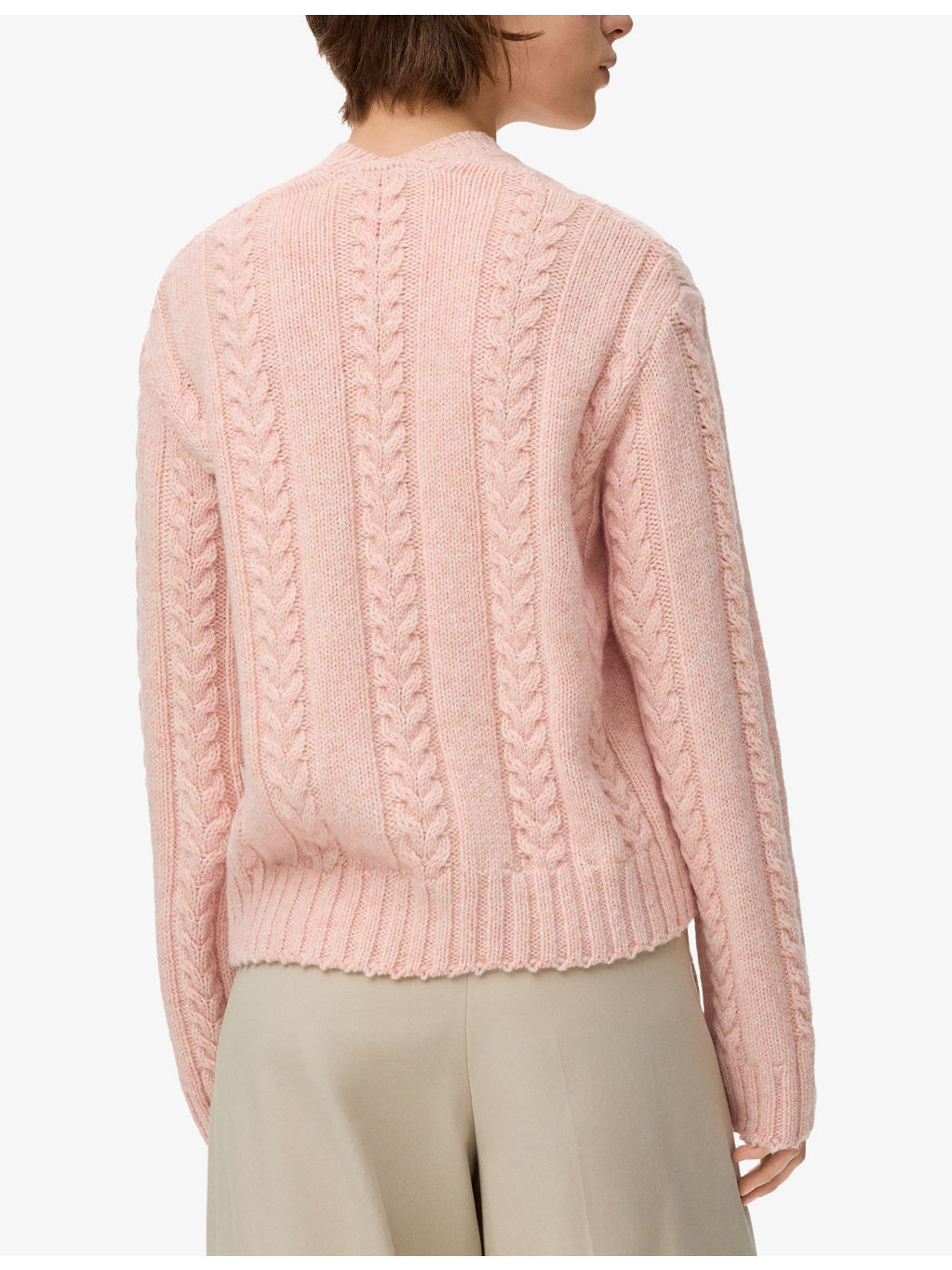 Keyhole Cable-Knit Wool Jumper - 4