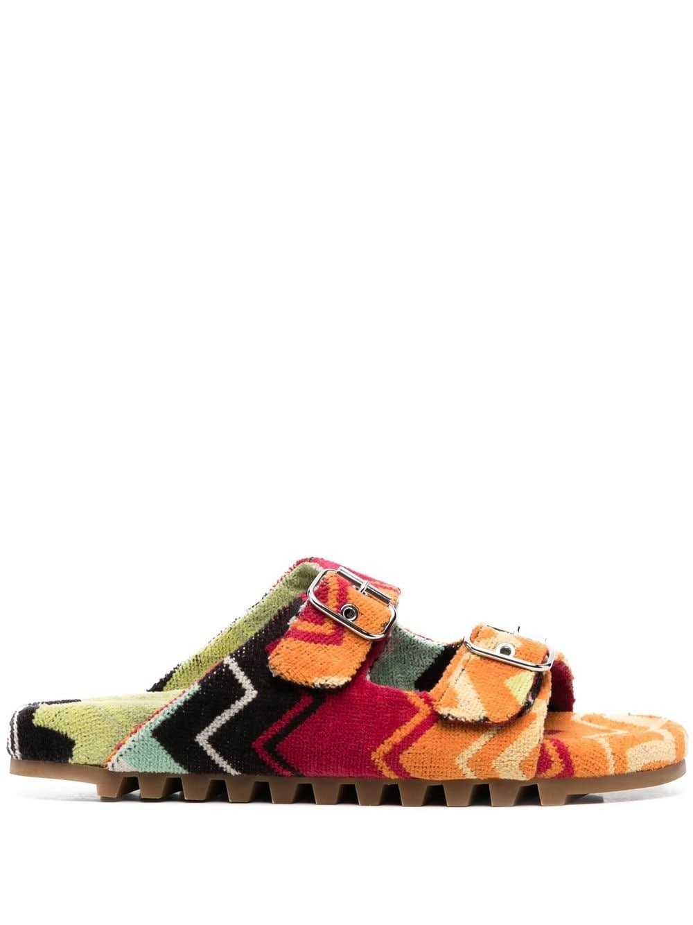 zigzag-print buckled sandals - 1