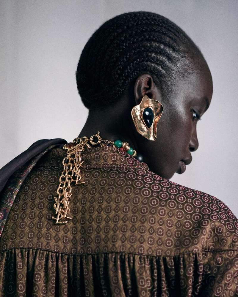 SAINT LAURENT PETAL EARRINGS IN RESIN AND METAL outlook