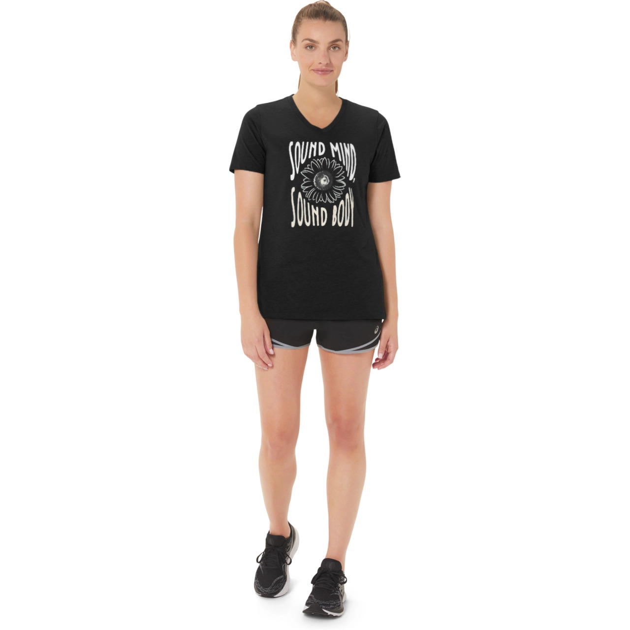 WOMEN'S SUNFLOWER SLOGAN V-NECK - 6