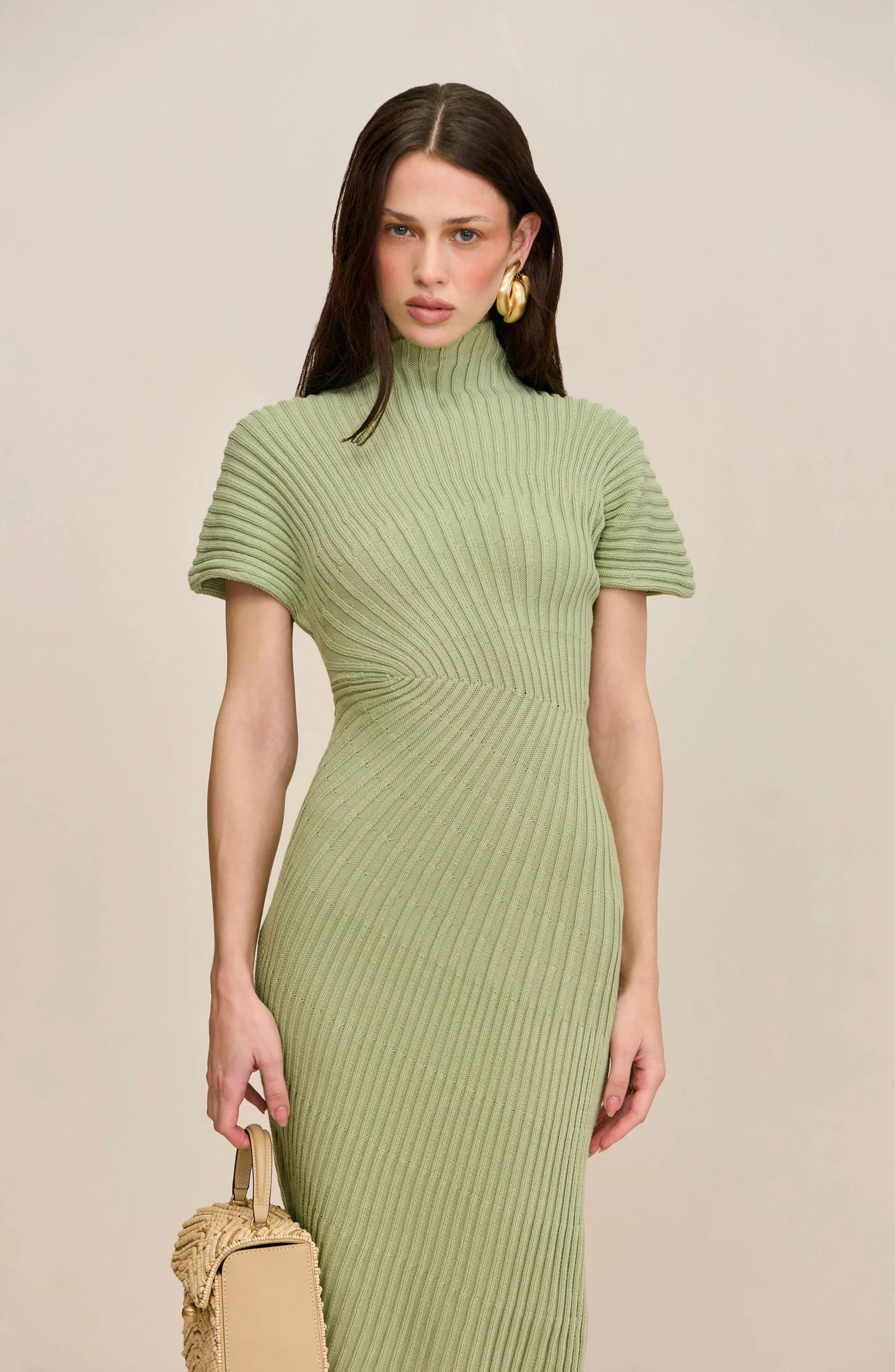 Cult Gaia Chrysta Turtleneck Rib Midi Sweater Dress in Maia at Nordstrom - 4