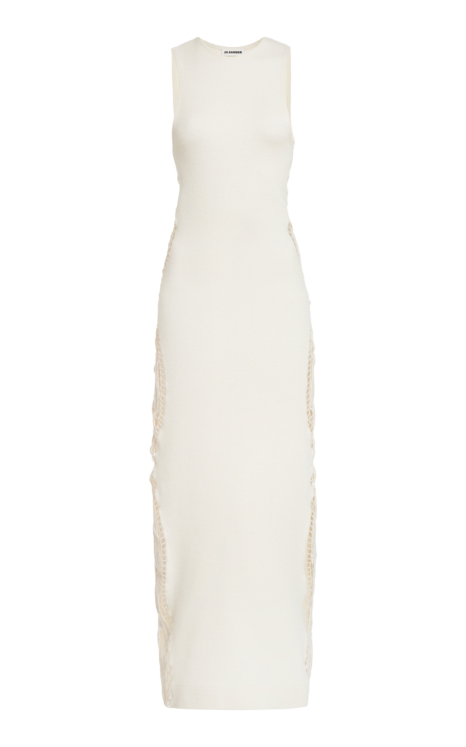 Embroidered Sleeveless Midi Dress ivory - 1