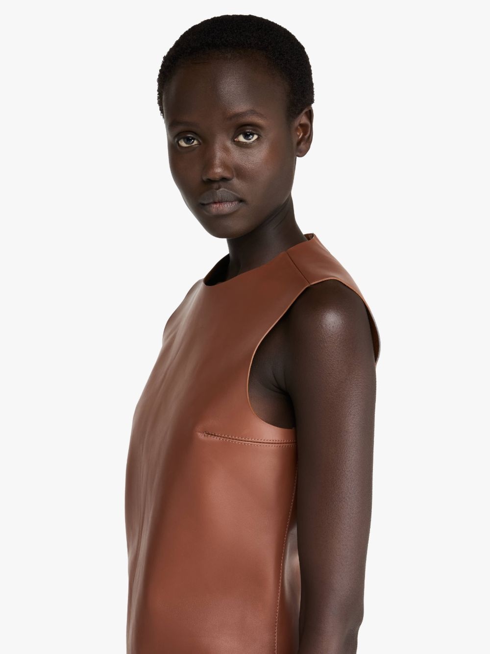 SLEEVELESS LEATHER TOP - 5