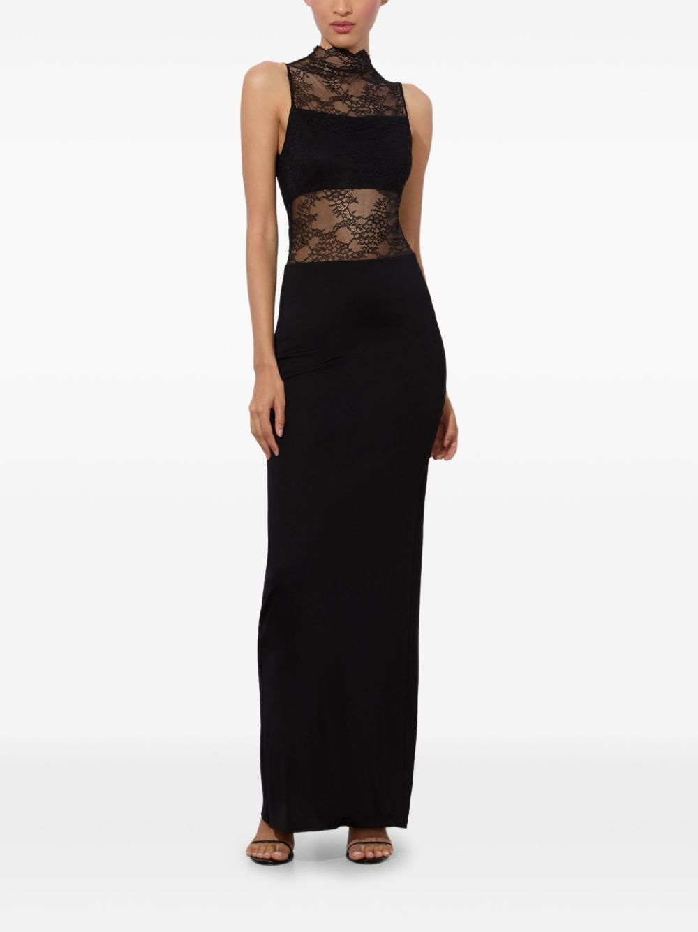 lace-panel maxi dress - 2