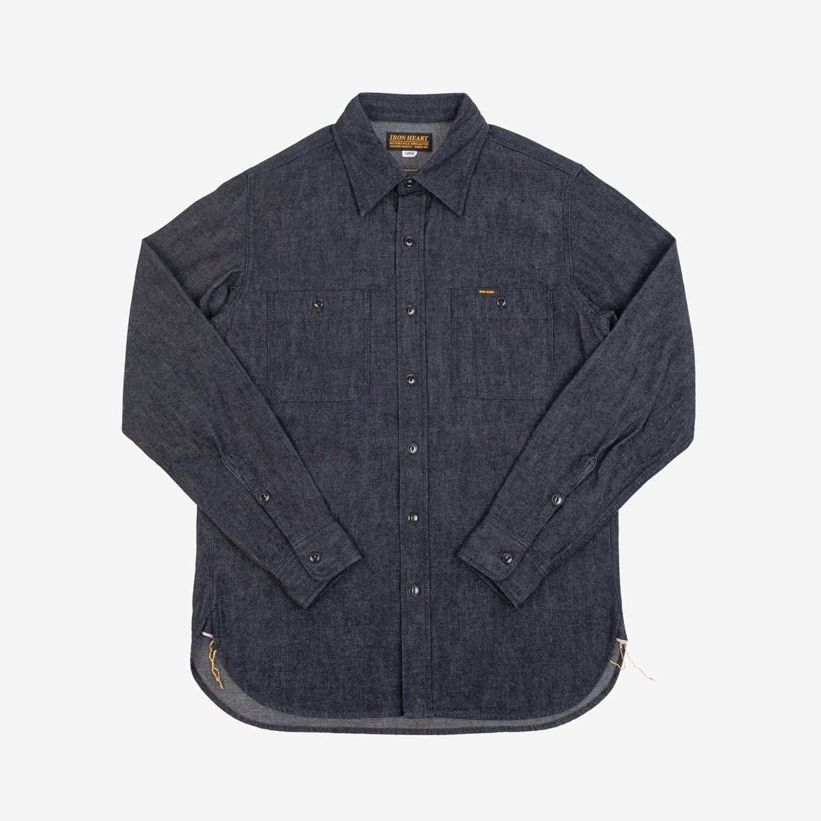 IHSH-351-IND 10oz Selvedge Denim Work Shirt - Indigo - 1