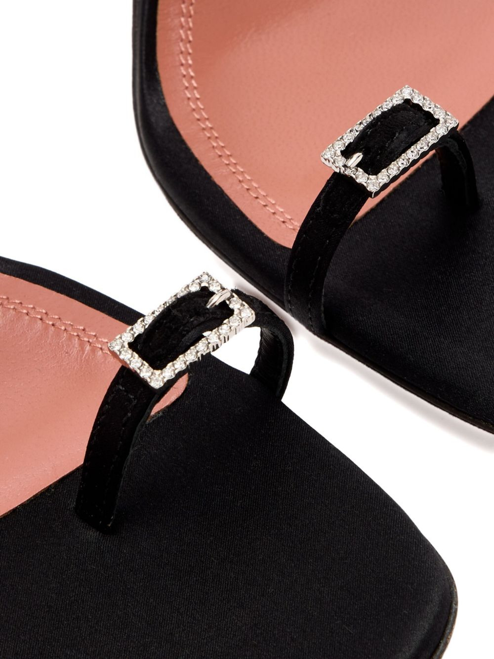crystal-buckle satin sandals - 3