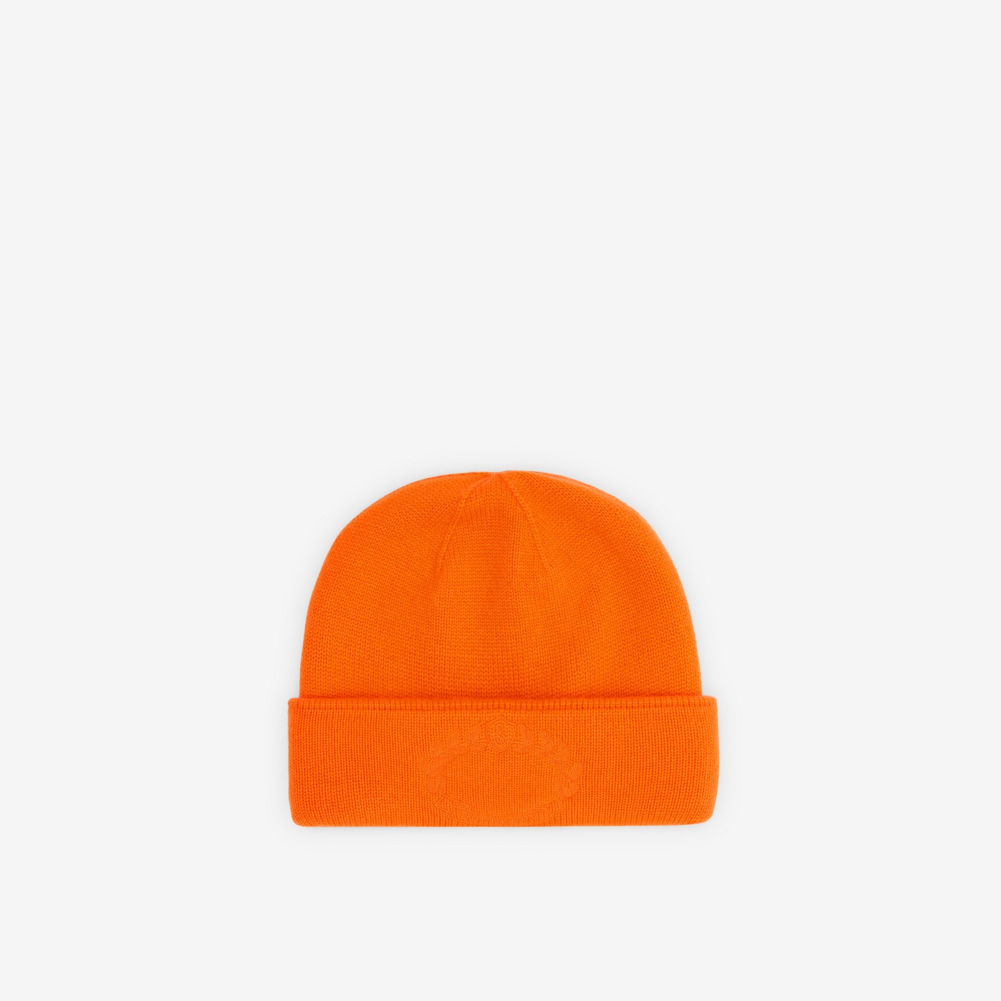 Embroidered Oak Leaf Crest Cashmere Beanie - 1
