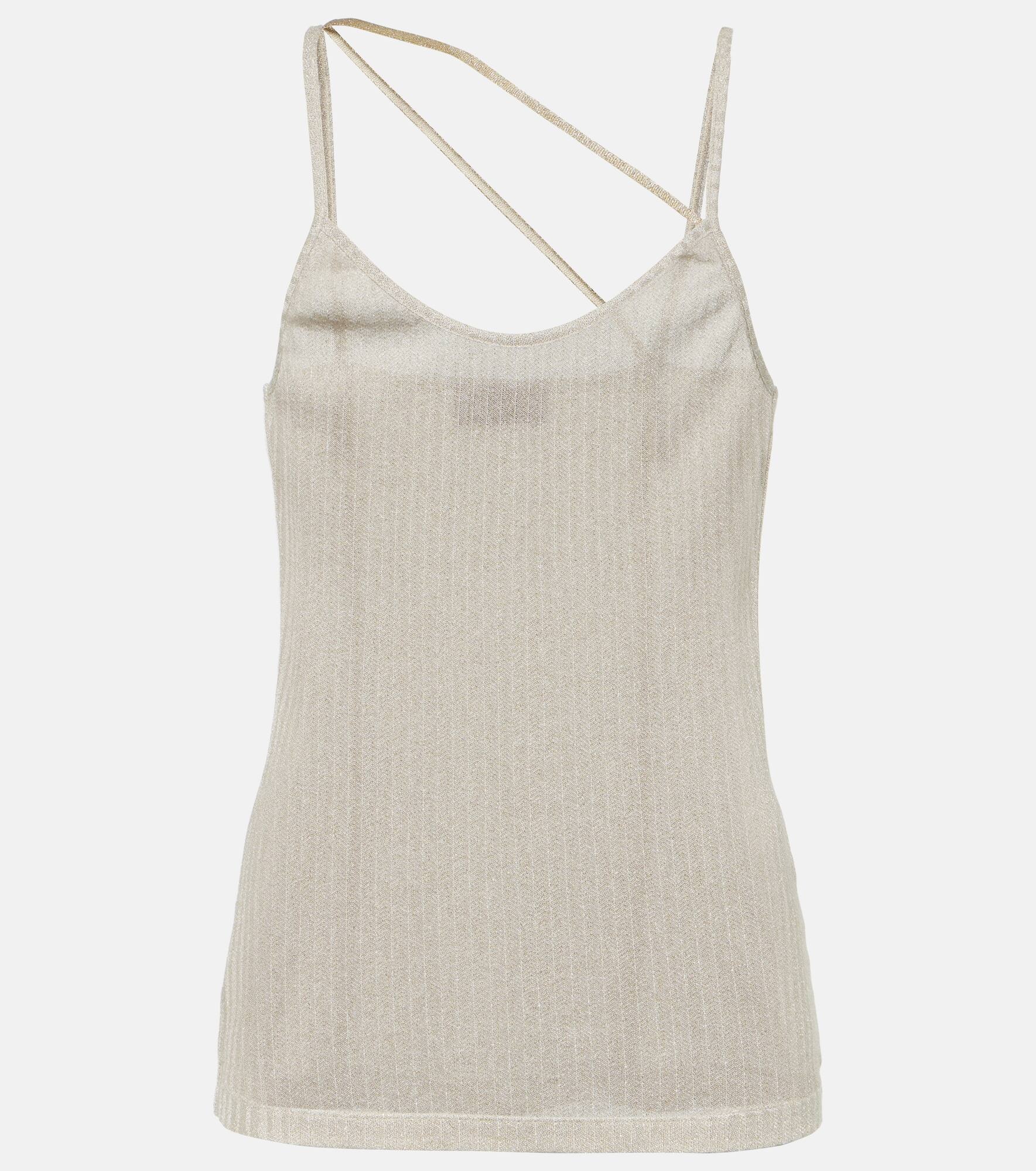 Knitted cotton-blend tank top - 1