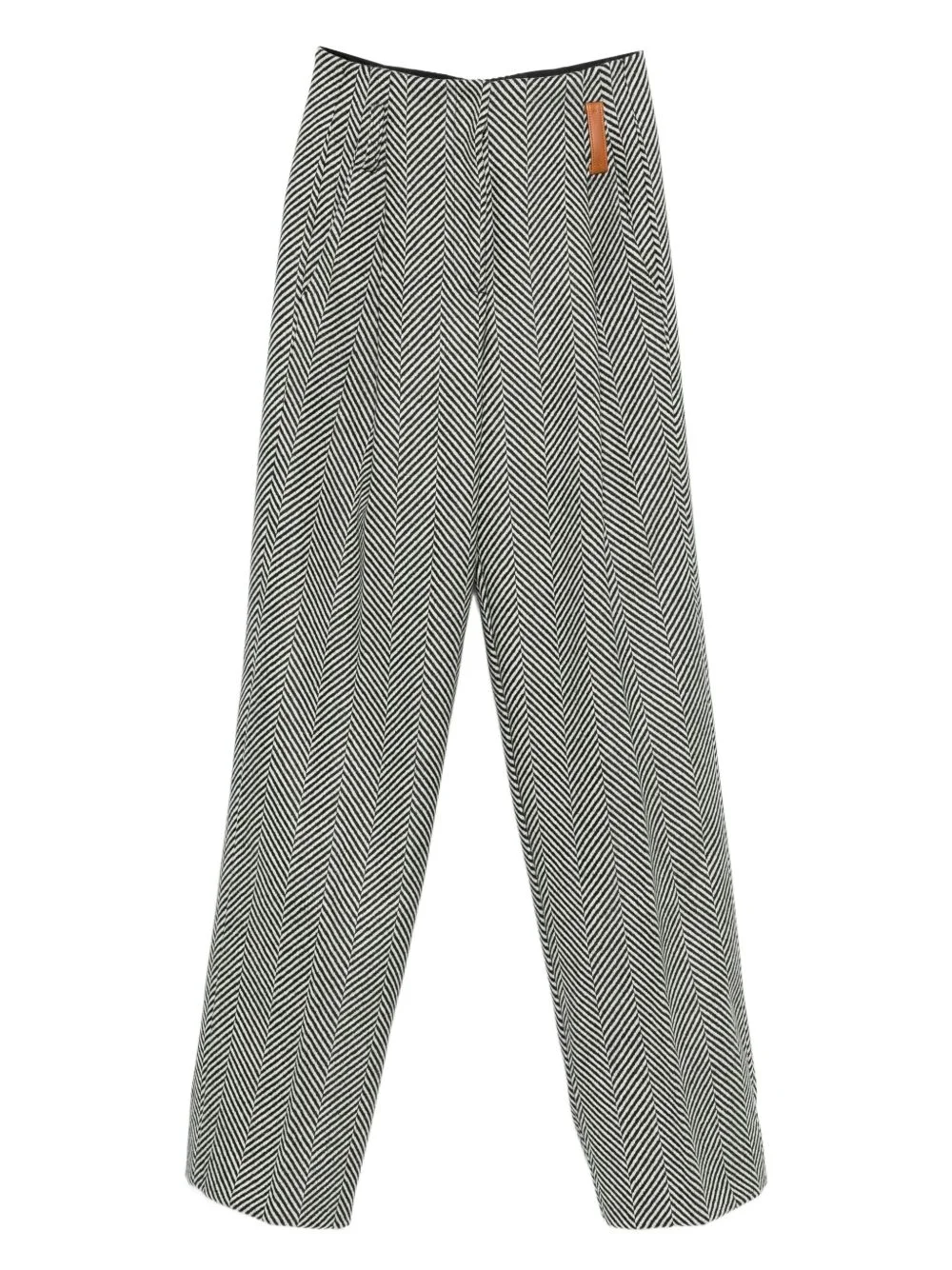chevron-motif straight-leg trousers - 1