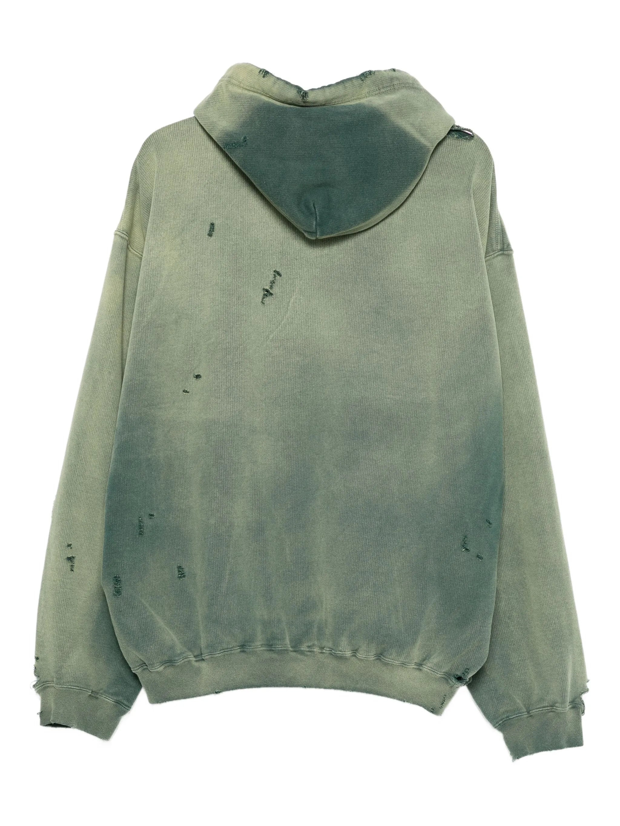 Maison Mihara Yasuhiro Distressed-effect Cotton Hoodie - 3