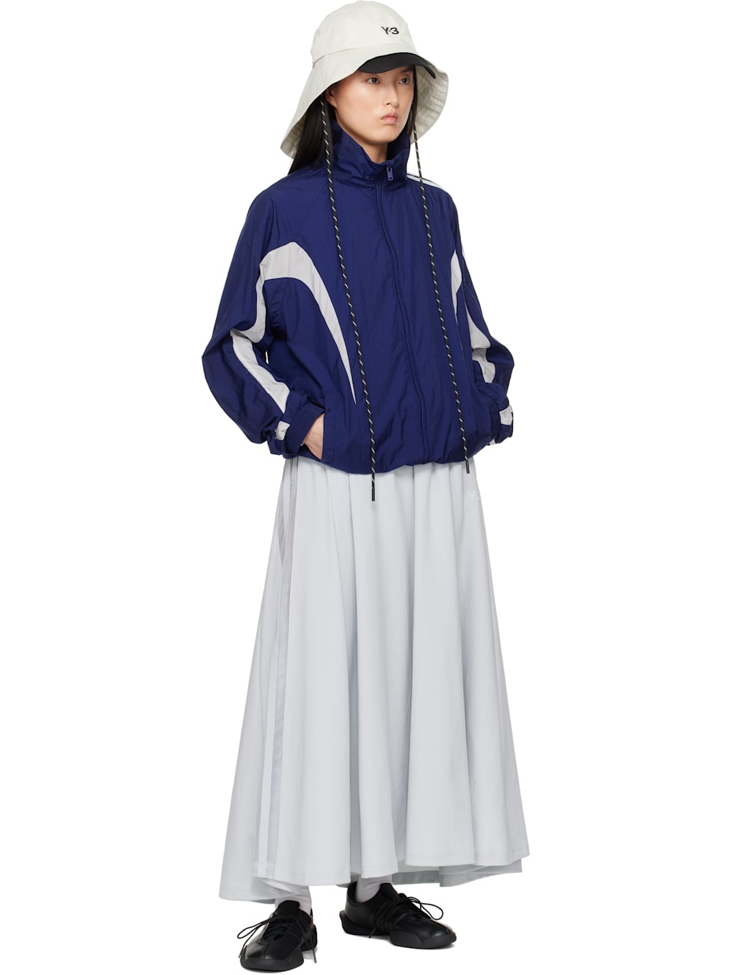 Gray 3-Stripes Track Maxi Skirt - 4
