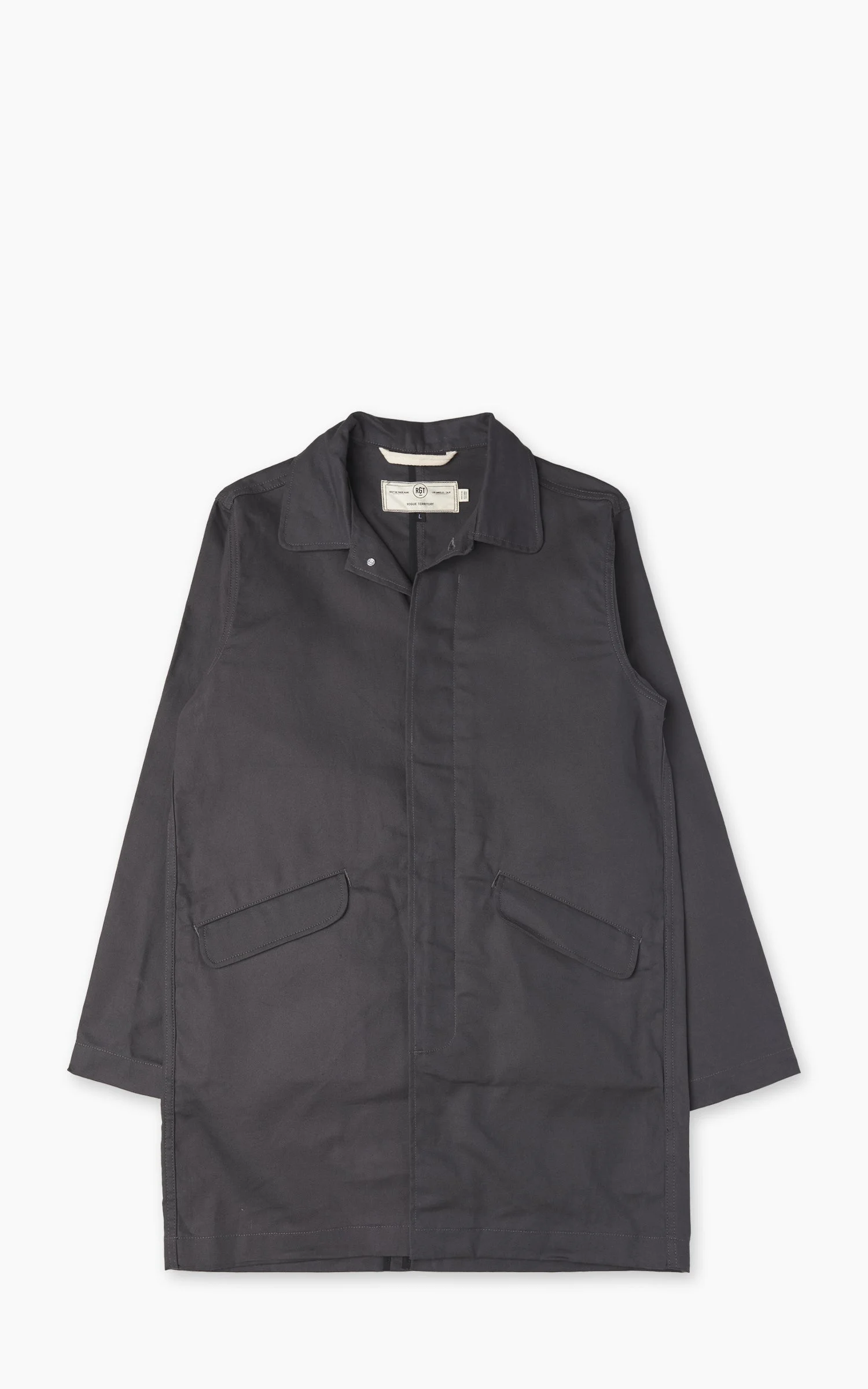 ROGUE TERRITORY TRENCH COAT DRY WAXED CANVAS GREY - 1