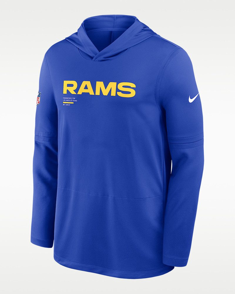 Los Angeles Rams Pure Fury Sideline Men's Nike Dri-FIT NFL Long-Sleeve Hooded Top 1