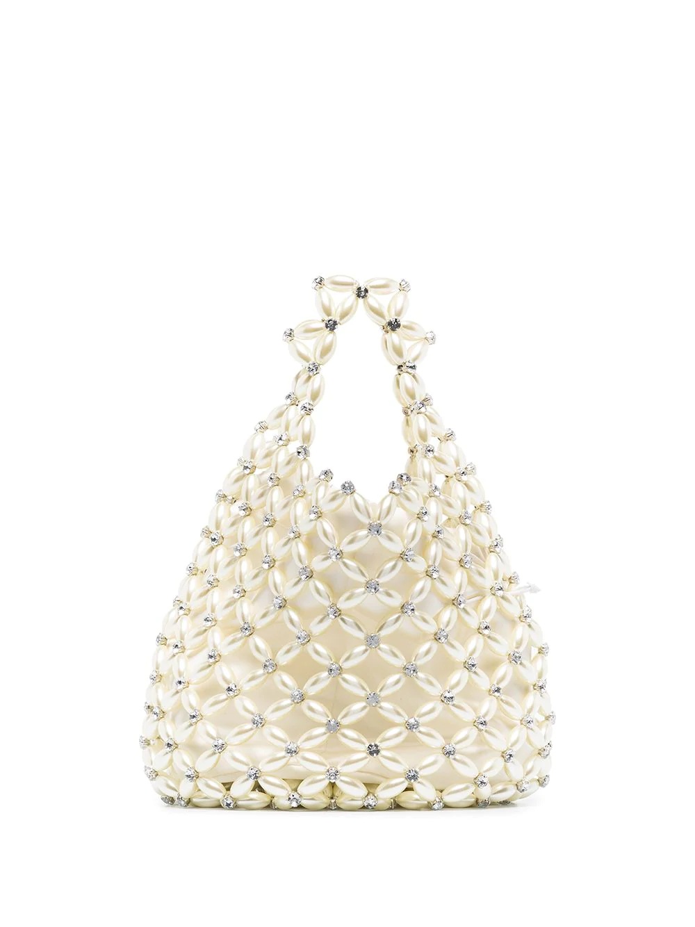 faux-pearl crystal embellished handbag - 1