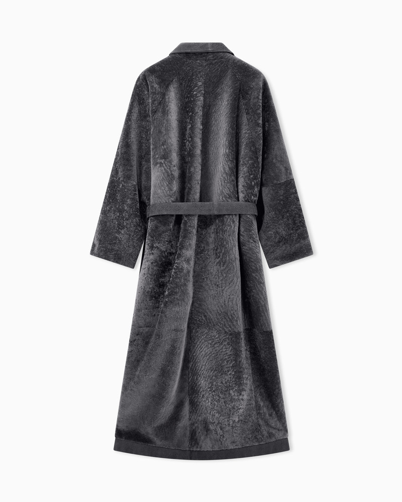 SHEARLING COAT WITH SHAWL COLLAR AND BELT 3