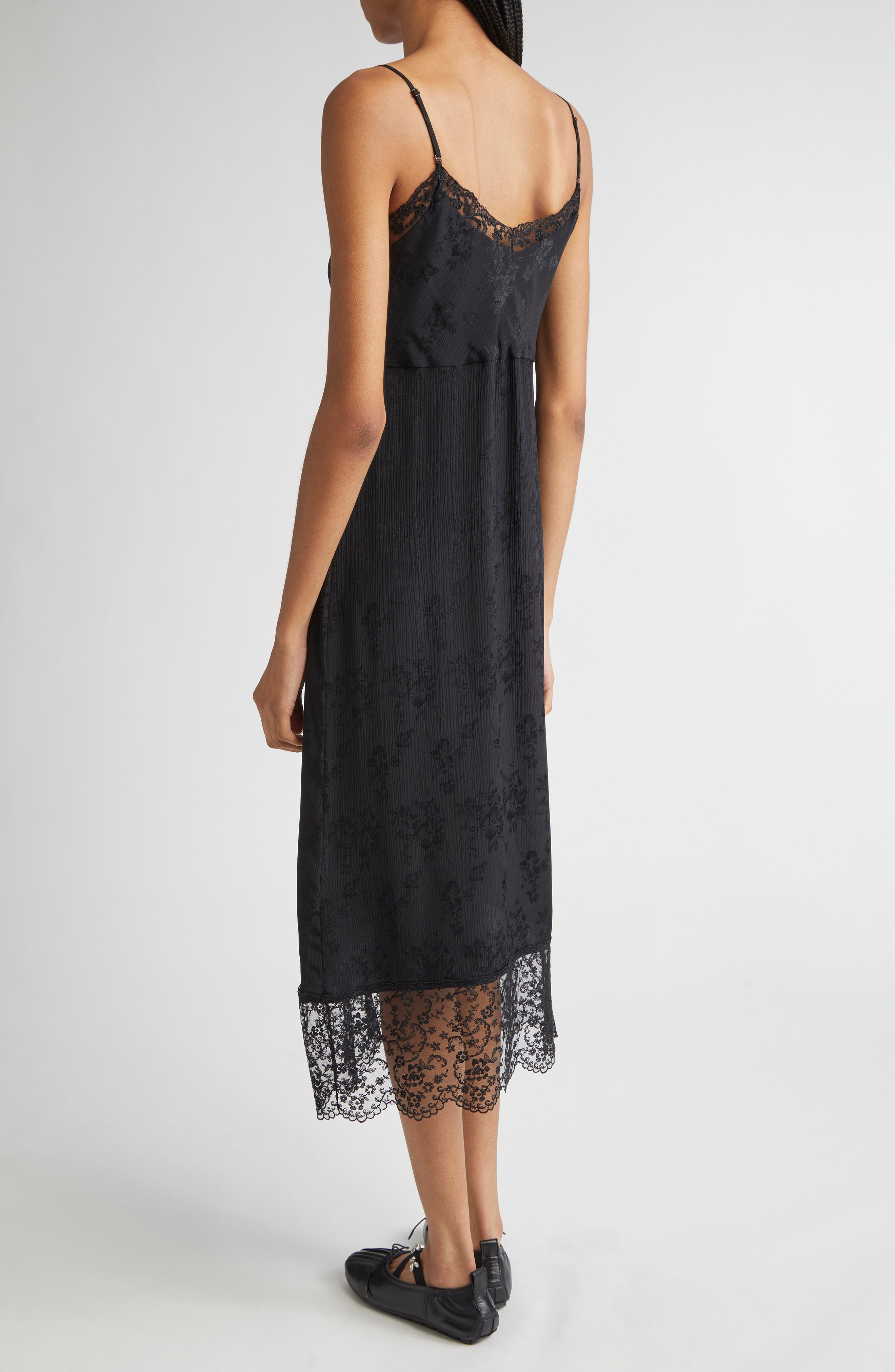 Simone Rocha Deep Lace Trim Slipdress in Black at Nordstrom - 2