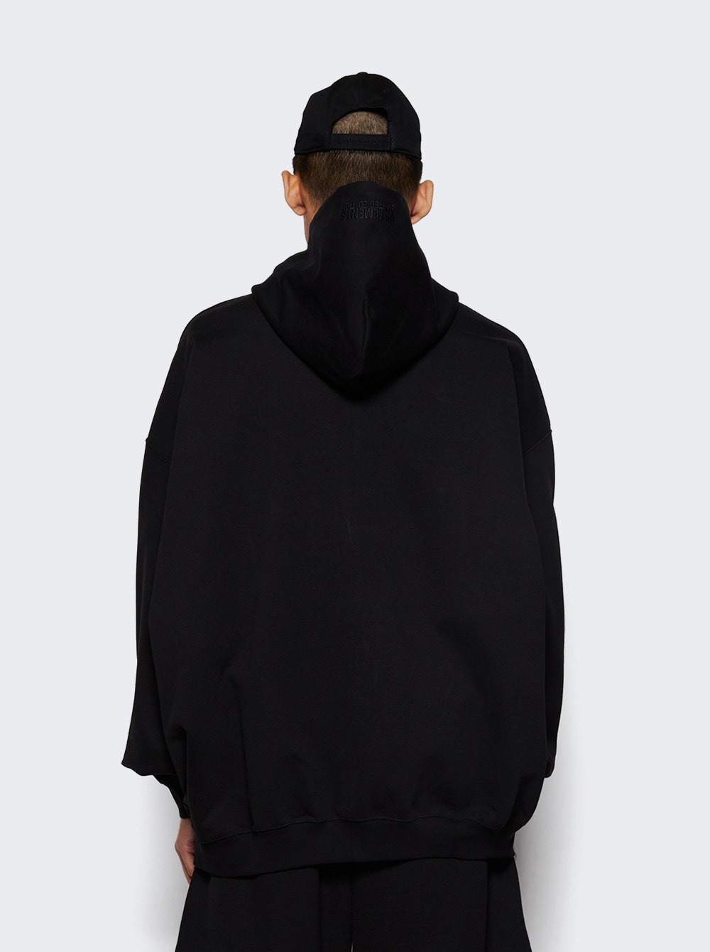 Embroidered Logo Zip Up Hoodie Black - 5