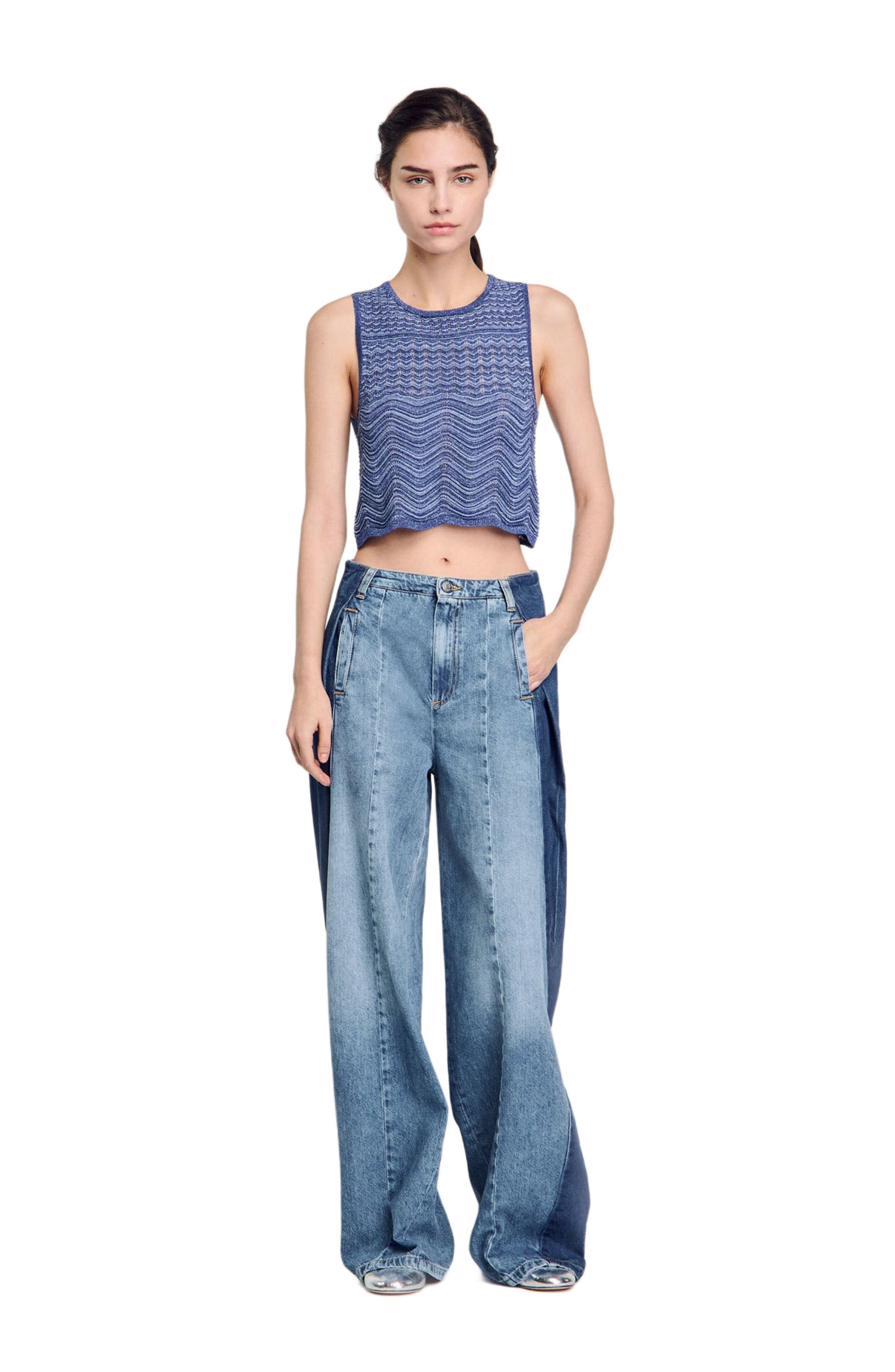 SANDRO Glitter knit sweater in Royal Blue at Nordstrom - 6