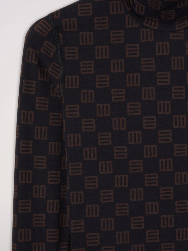 MONOGRAM FITTED TURTLENECK - 2