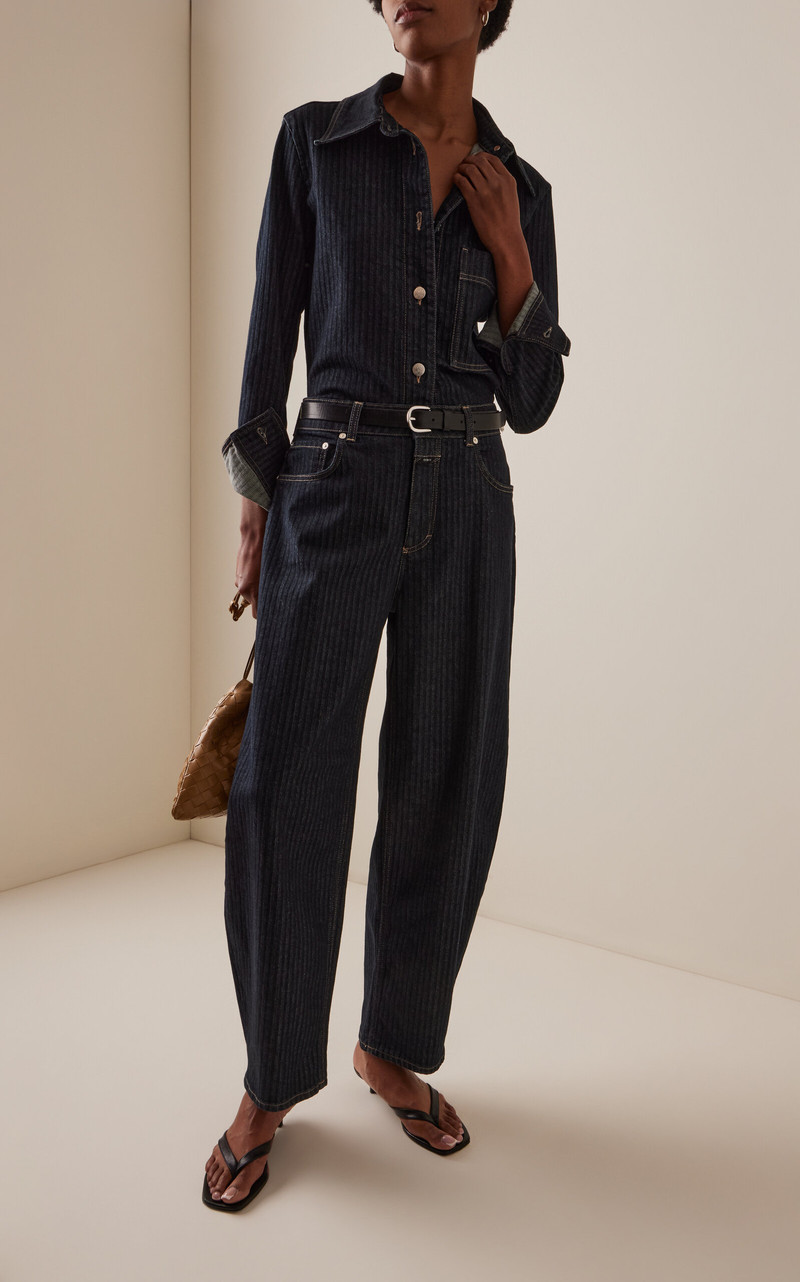 CLOSED Jazzie Herringbone Stretch Mid-Rise Barrel Jeans dark wash outlook