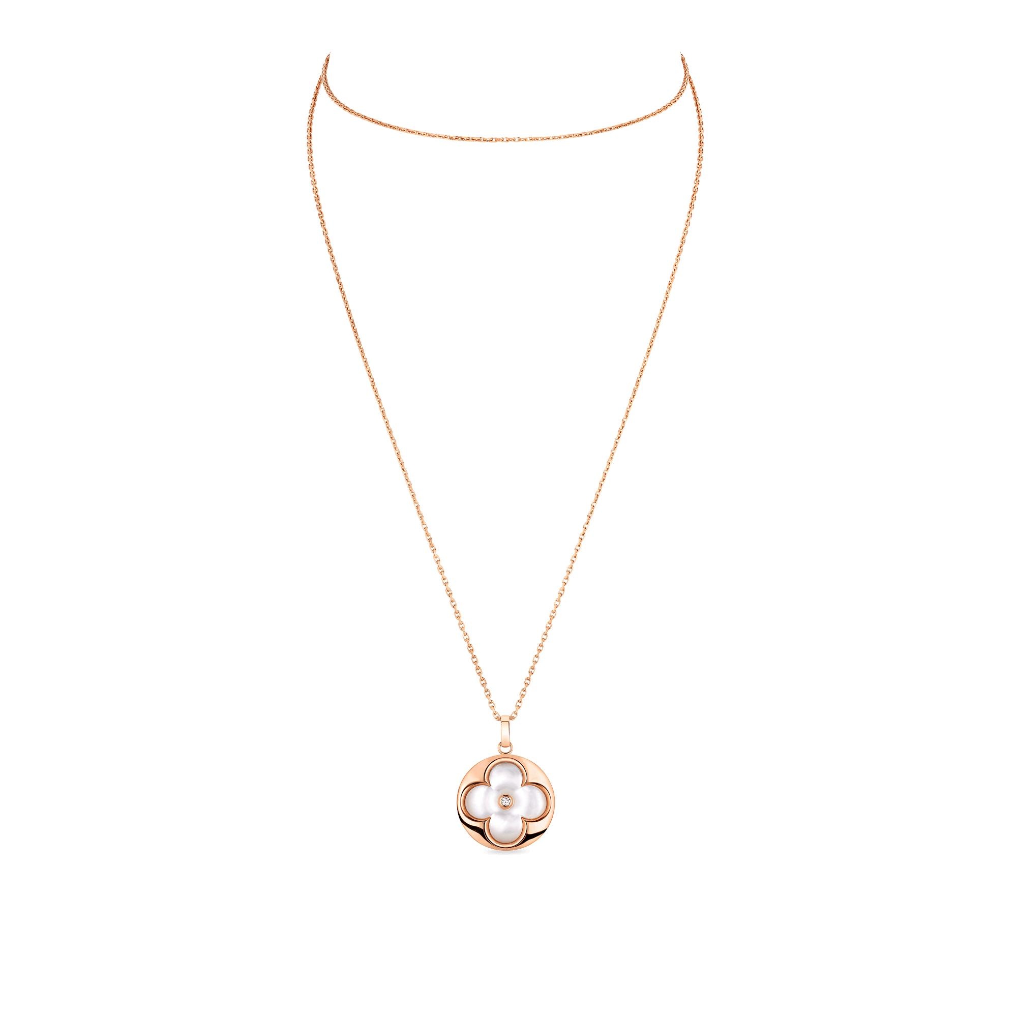 COLOR BLOSSOM XL MEDALLION, PINK GOLD, WHITE MOTHER-OF-PEARL AND DIAMOND - 5