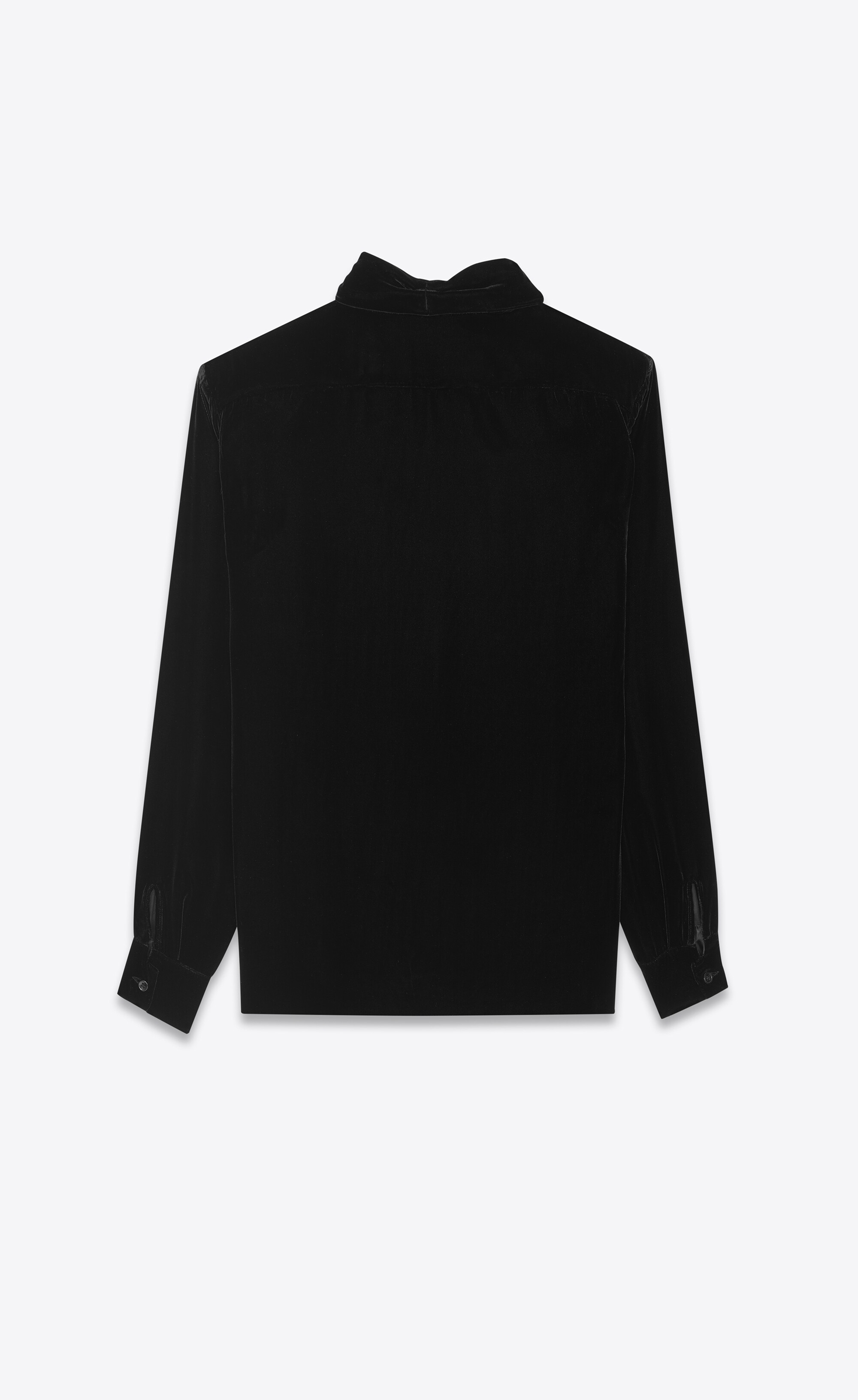 shawl-collar blouse in velvet - 2