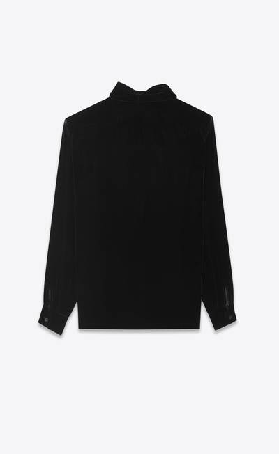 SAINT LAURENT shawl-collar blouse in velvet outlook