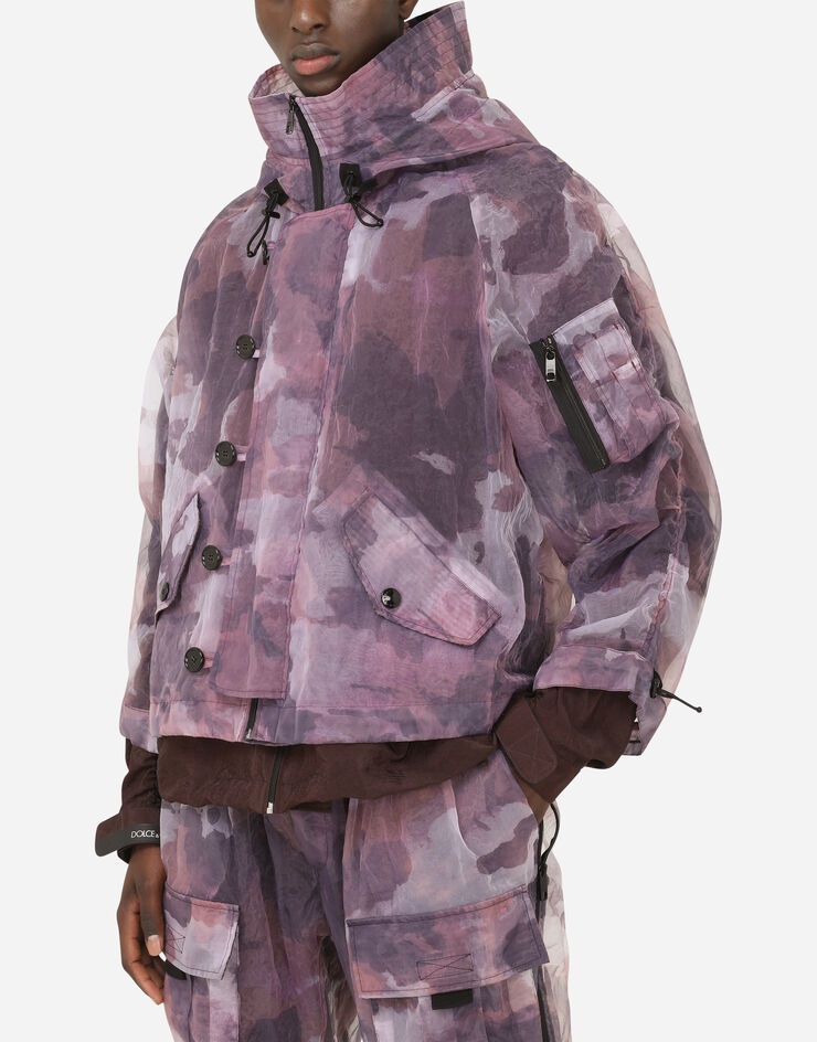 Camouflage-print organza jacket with DG logo - 4