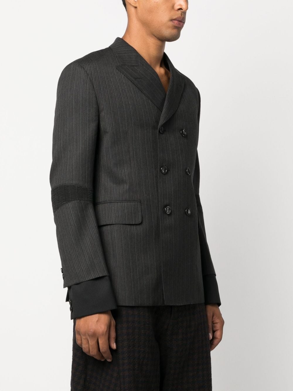 double-breasted wool blazer - 3