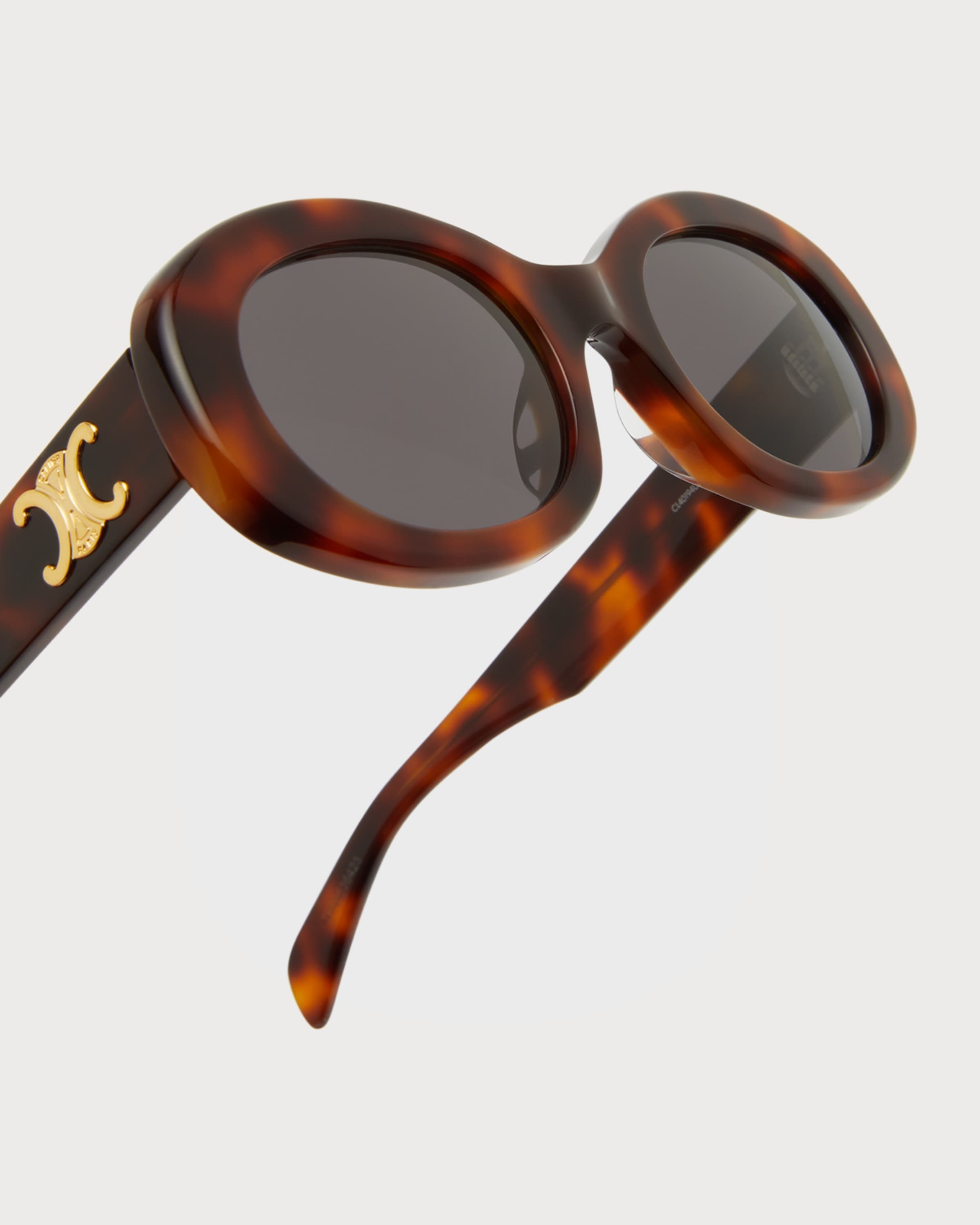 Triomphe Logo Oval Acetate Sunglasses - 5