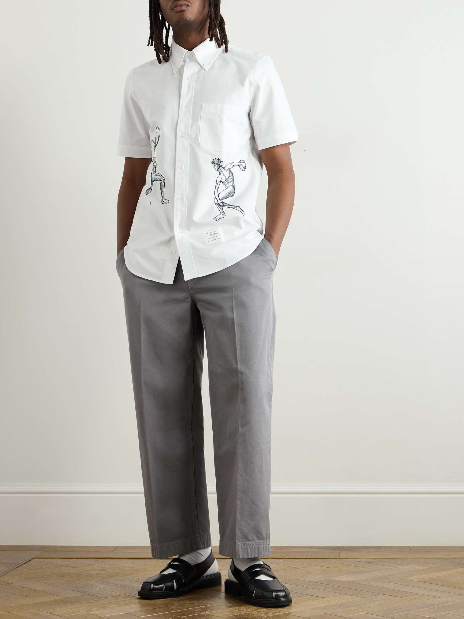Button-Down Collar Embroidered Cotton Oxford Shirt - 2
