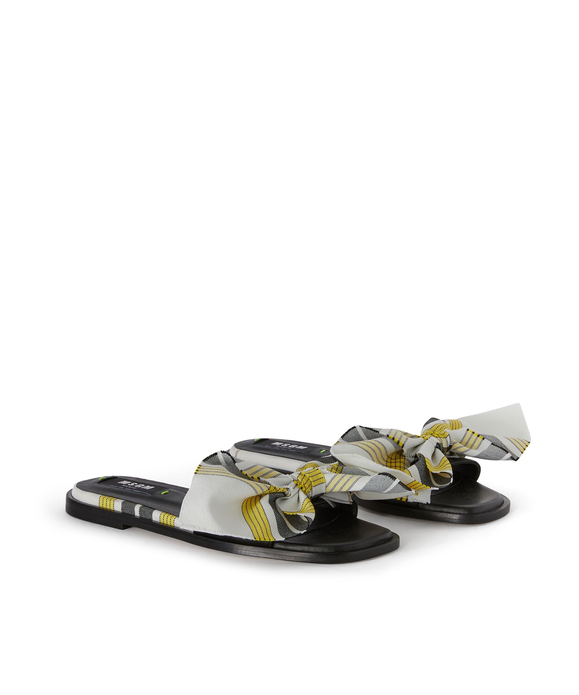 Tecno canvas check flat sandal with knot - 3