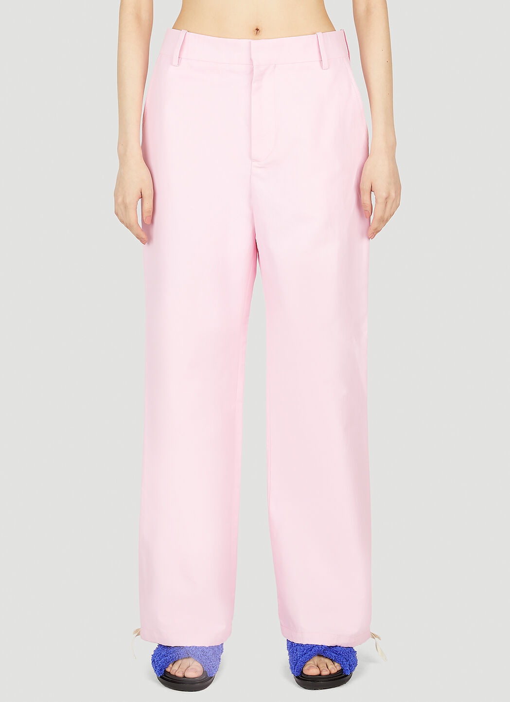 Straight Leg Drawstring Pants - 1