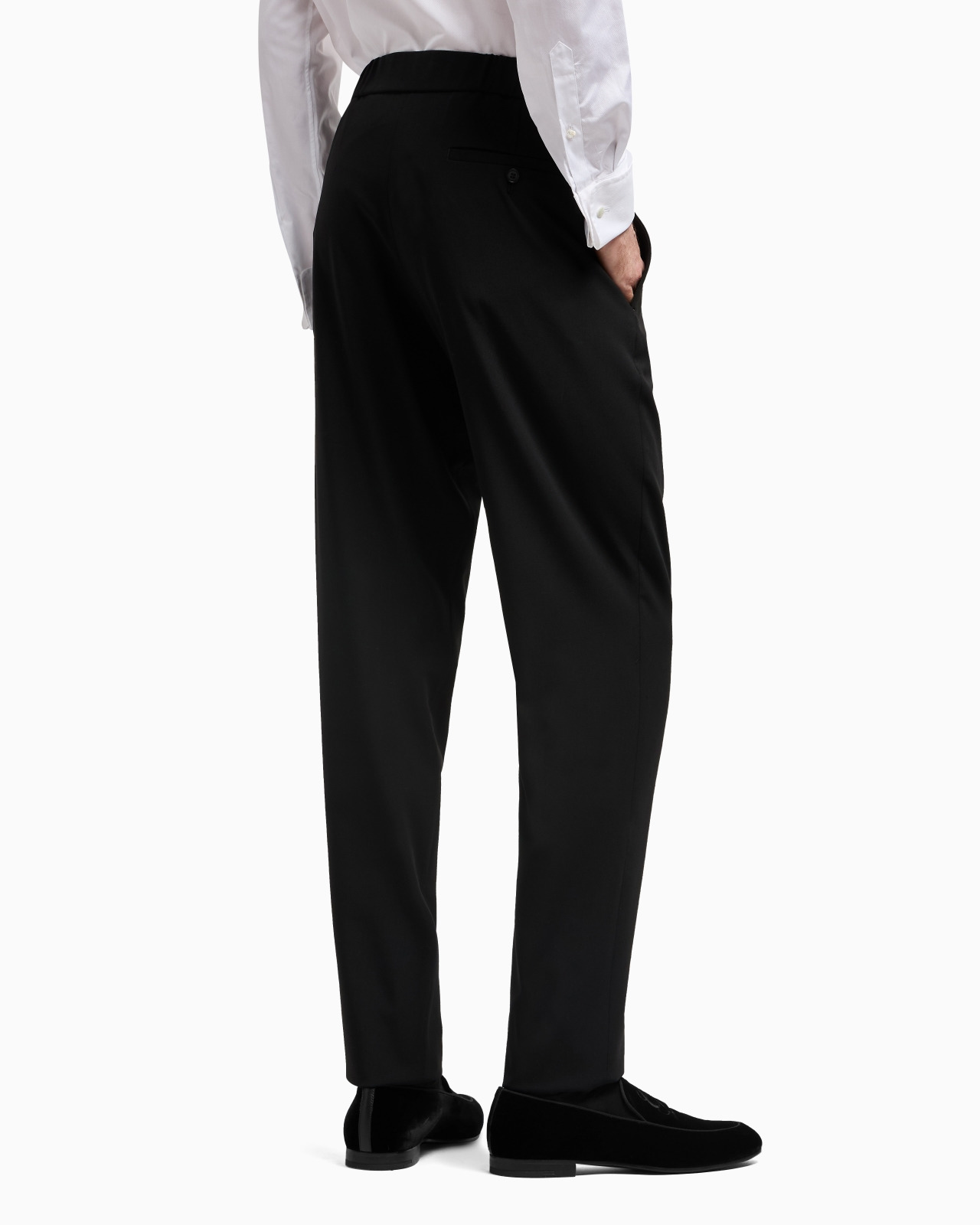 SINGLE-PLEAT, PURE VIRGIN WOOL CRÊPE TROUSERS - 3