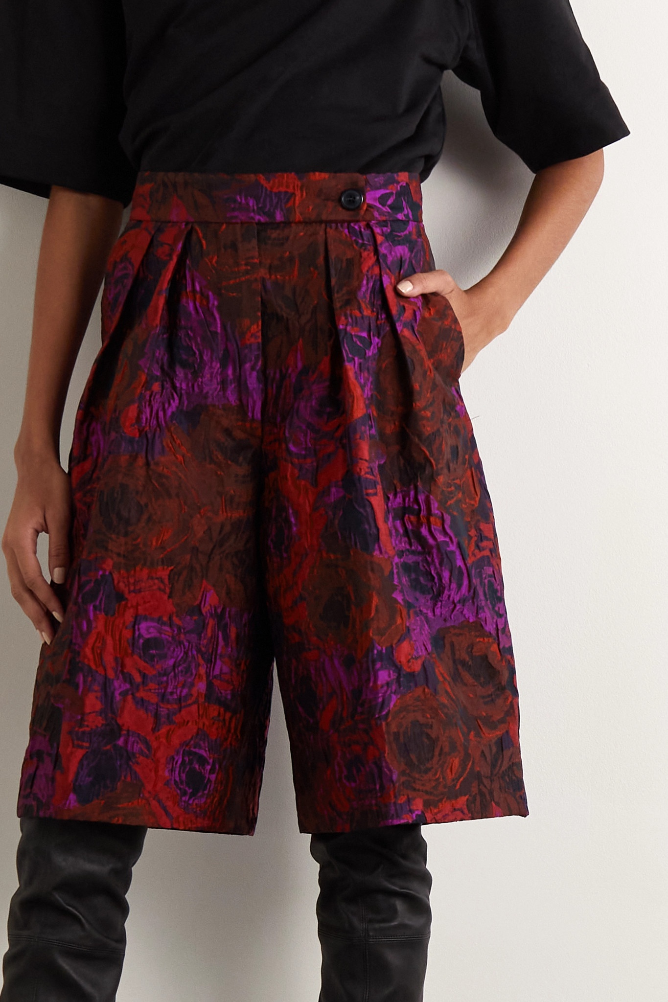 Pamplona floral-jacquard shorts - 3