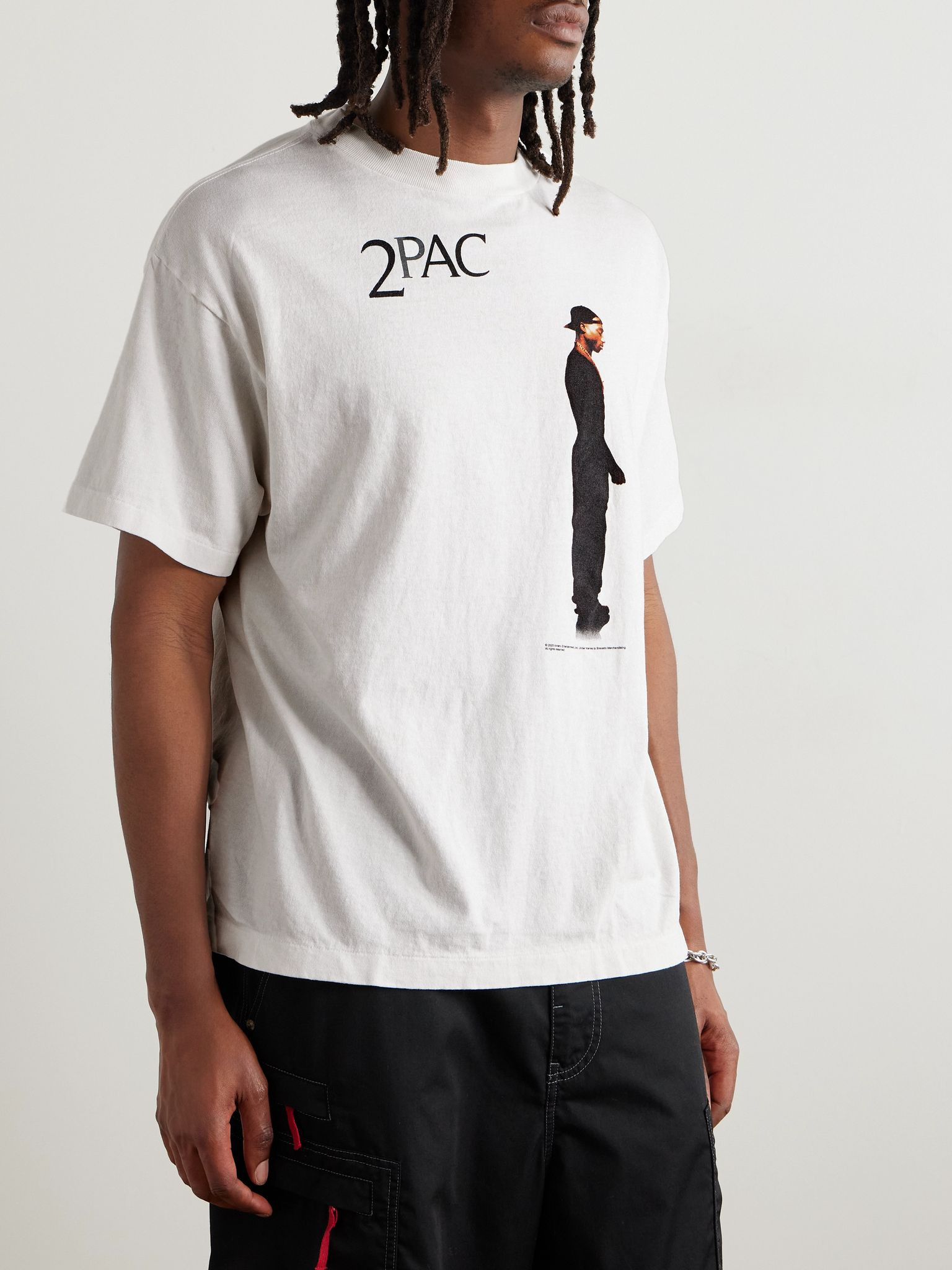 + 2Pac Printed Cotton-Jersey T-Shirt White - 3
