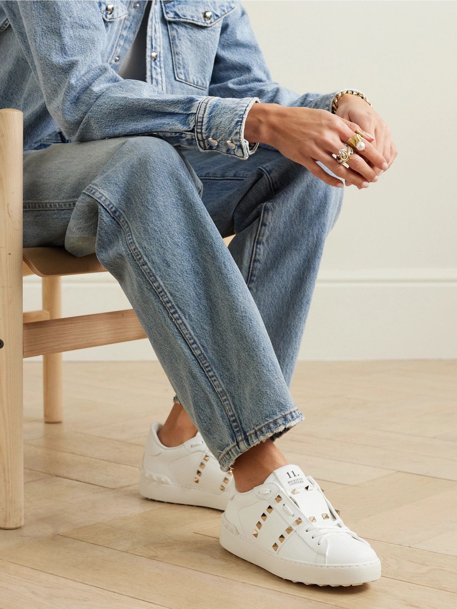 Rockstud Untitled leather sneakers White - 2