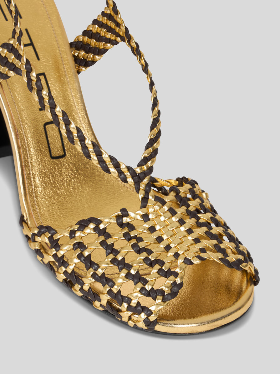 WOVEN HIGH-HEELED SANDALS - 4