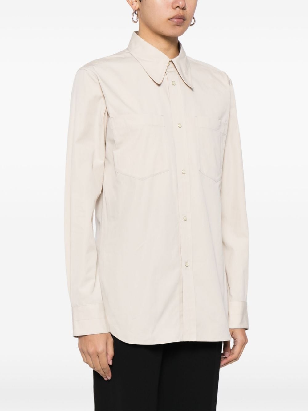 pointed-collar press-stud shirt - 3