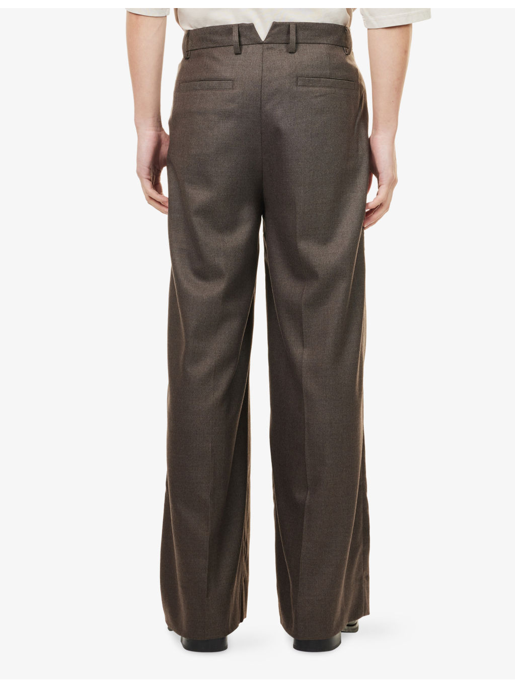 Pleated Wide-Leg Wool Trousers - 4