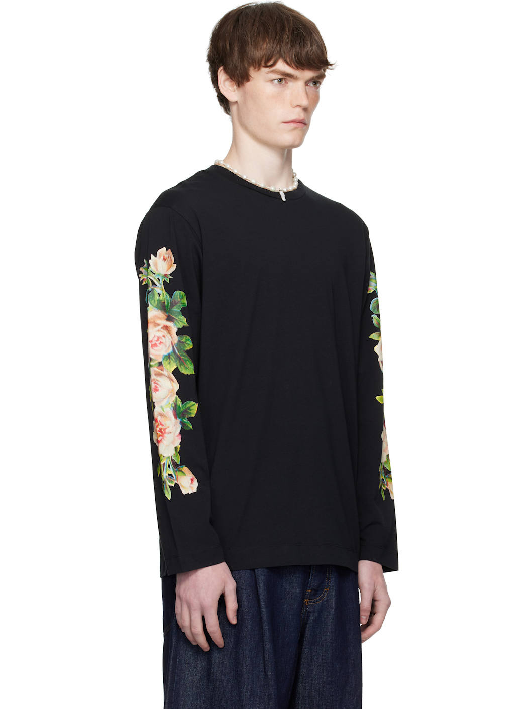 Black Rose Bouquet Long Sleeve T-shirt - 2